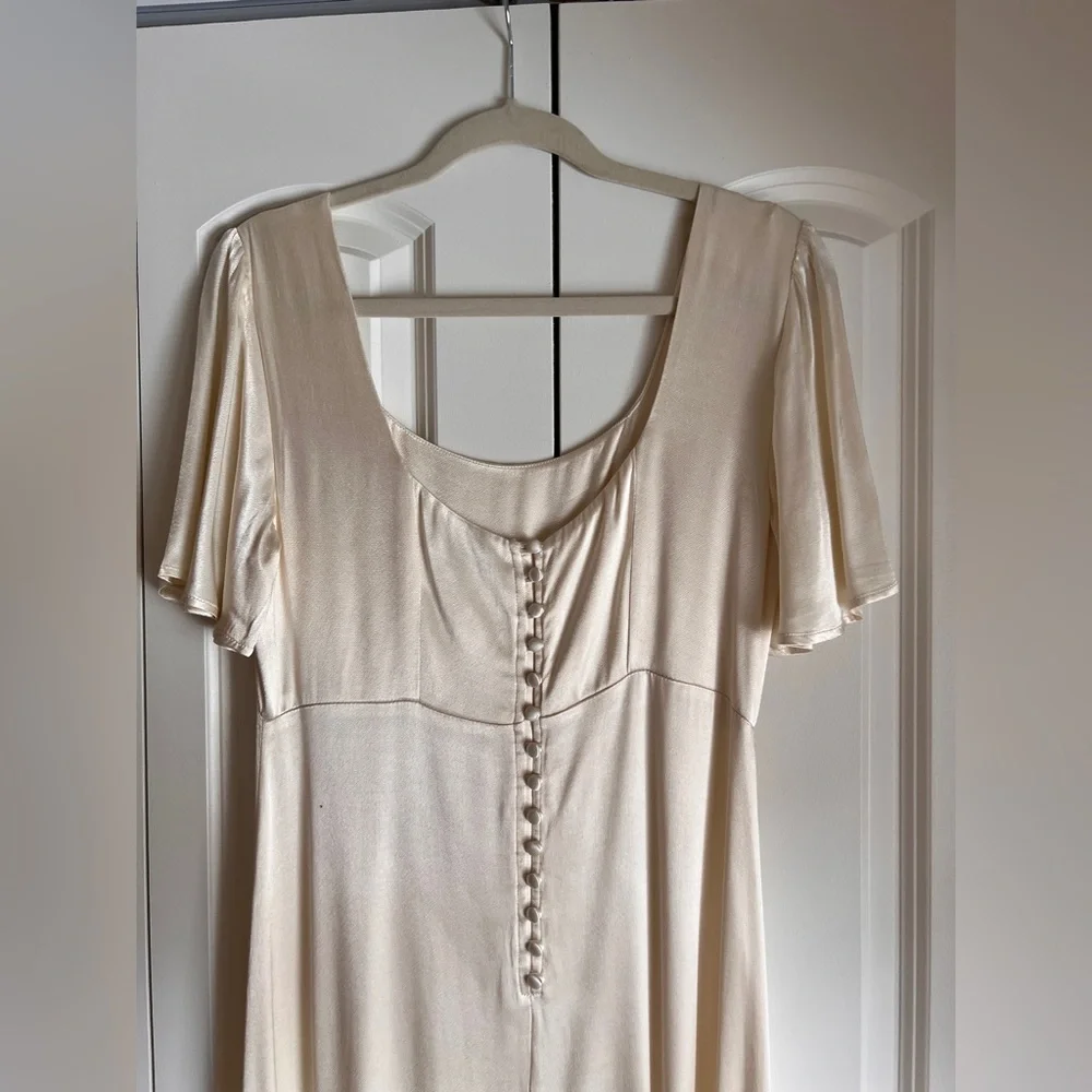 Nobody’s Child Cream Satin Midi Dress Size 6 | Formal